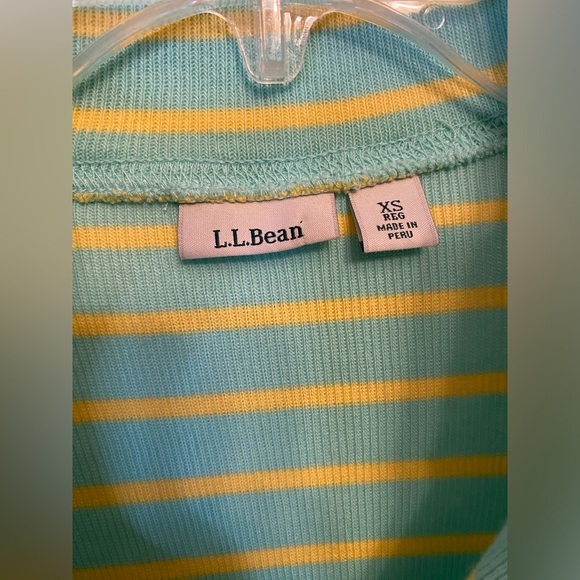 L.L. Bean quarter zip up striped sweater - Picture 2 of 9